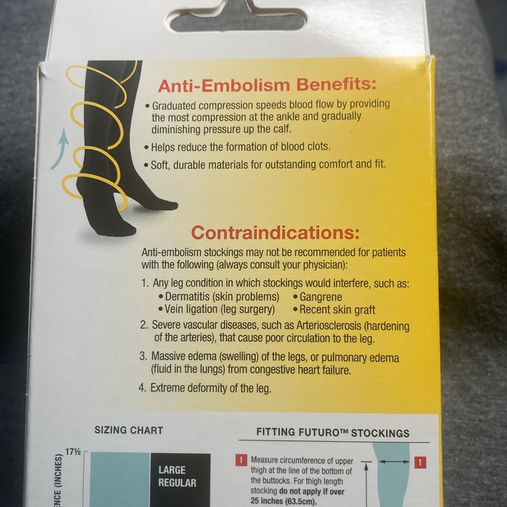 Futuro Medical Compression anti embolism Thigh high Stocking unisex M short - Picture 9 of 10